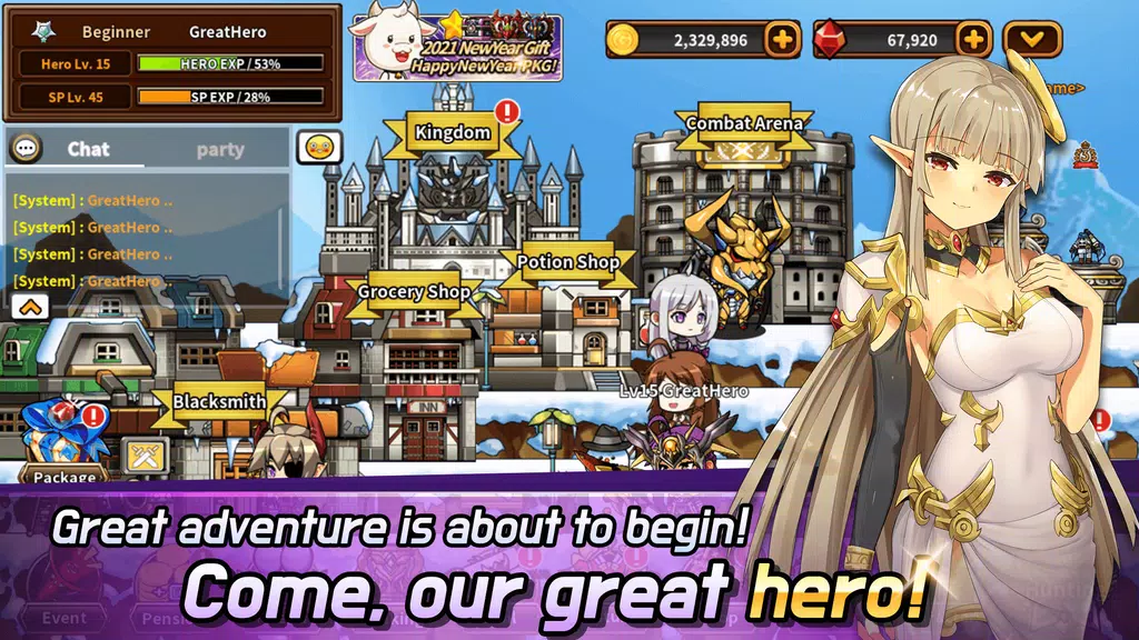 Hero Town Online : 2D MMORPG Captura de pantalla 2