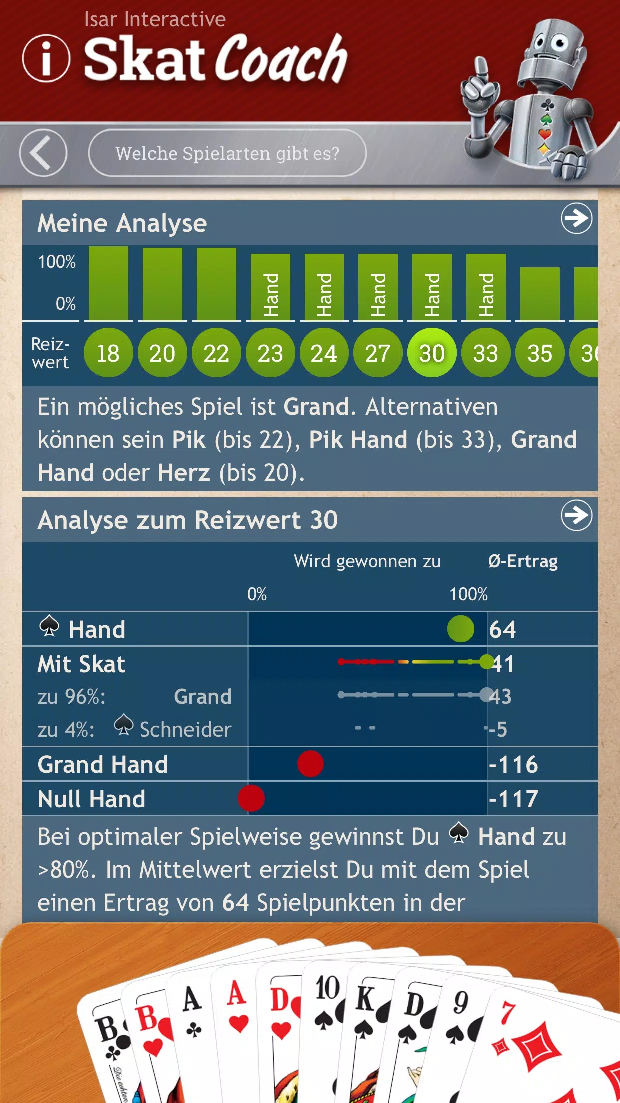 Schermata Skat Coach 3