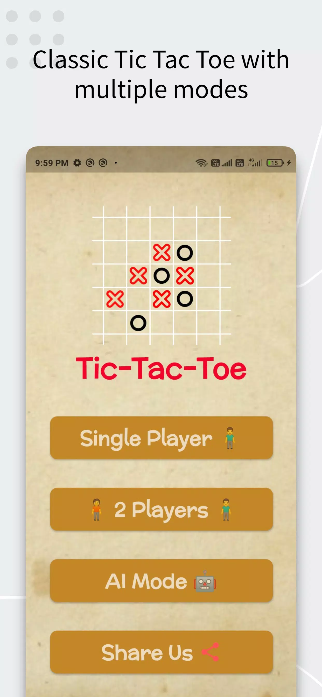 Tic Tac Toe AI Game Captura de tela 1